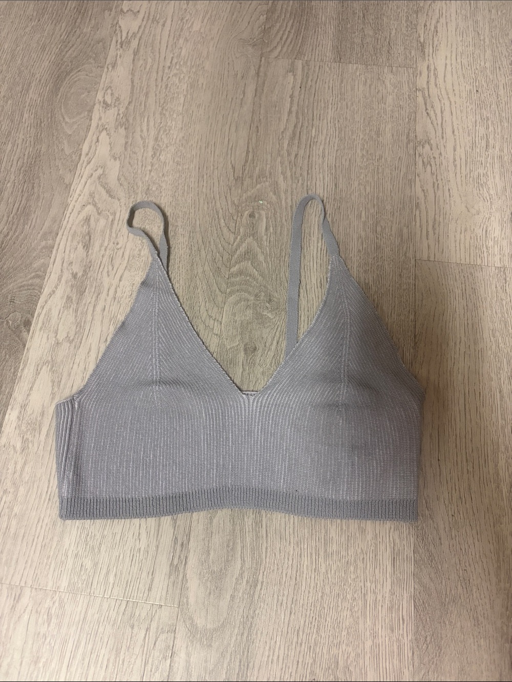 Jacquemus Light Gray Seamless V-Neck Bralette